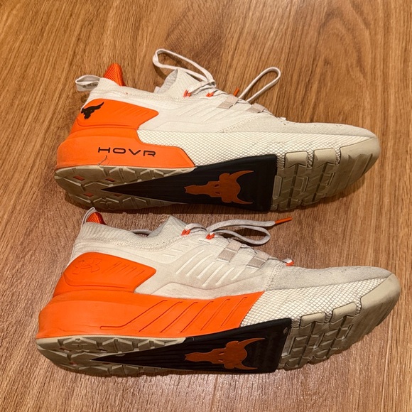 Under Armour White and Orange Sneakers project rock shoes workout running main image 4